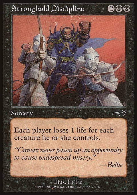 Stronghold Discipline, Nemesis #73, Magic: The Gathering card