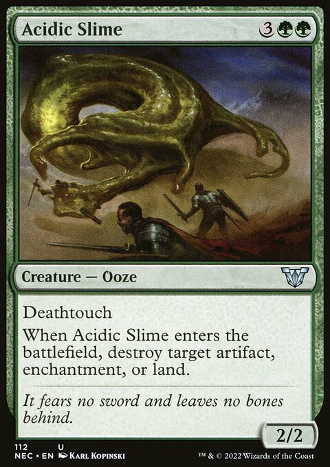 Acidic Slime, Neon Dynasty Commander #112, Magic: The Gathering card