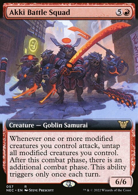 Akki Battle Squad, Neon Dynasty Commander #57, Magic: The Gathering card