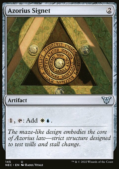 Azorius Signet, Neon Dynasty Commander #145, Magic: The Gathering card