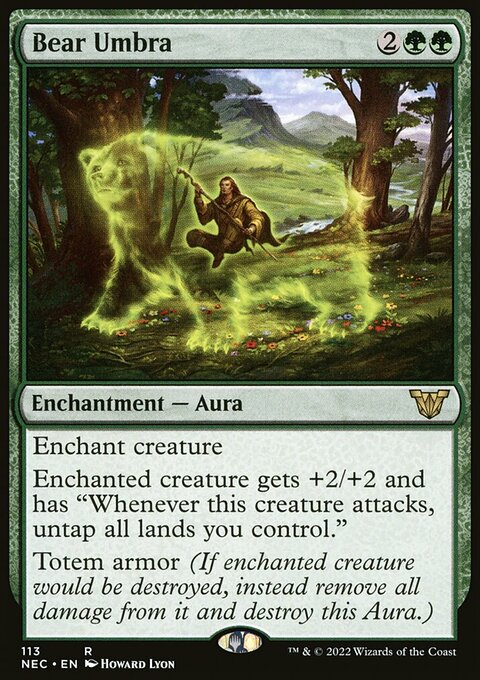 Bear Umbra, Neon Dynasty Commander #113, Magic: The Gathering card