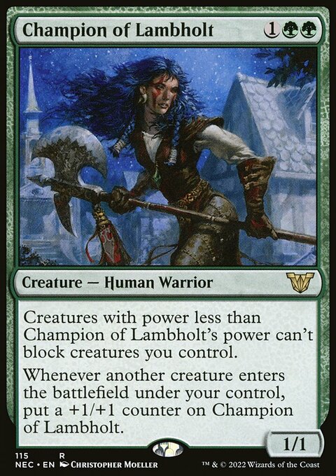 Champion of Lambholt, Neon Dynasty Commander #115, Magic: The Gathering card