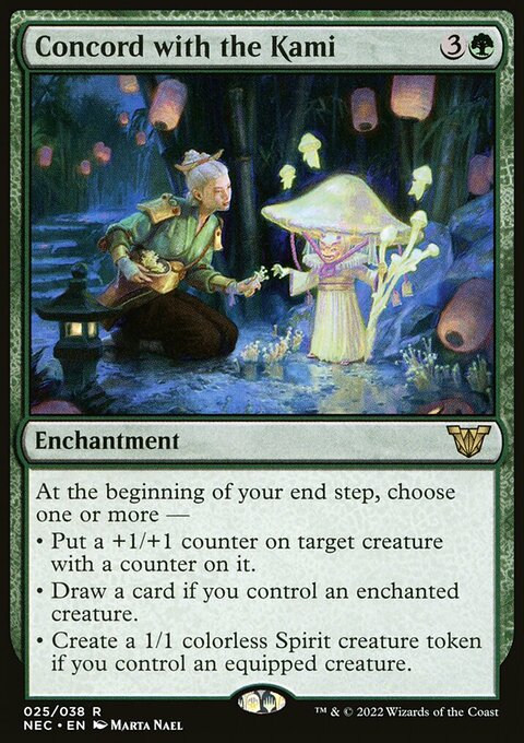 Concord with the Kami, Neon Dynasty Commander #25, Magic: The Gathering card