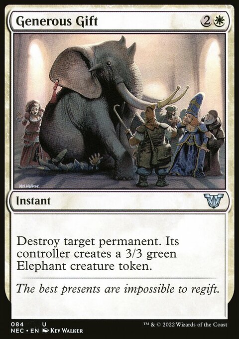 Generous Gift, Neon Dynasty Commander #84, Magic: The Gathering card