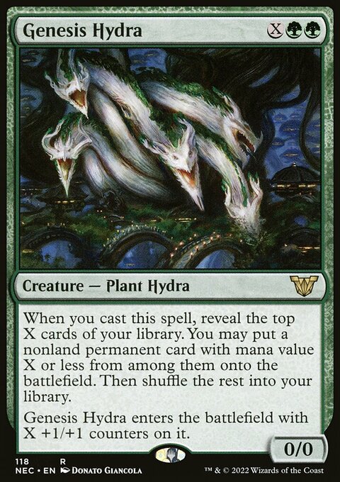 Genesis Hydra, Neon Dynasty Commander #118, Magic: The Gathering card