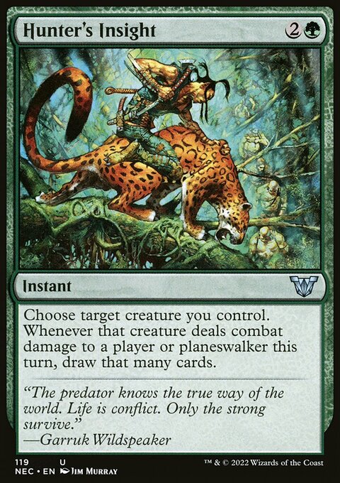 Hunter's Insight, Neon Dynasty Commander #119, Magic: The Gathering card
