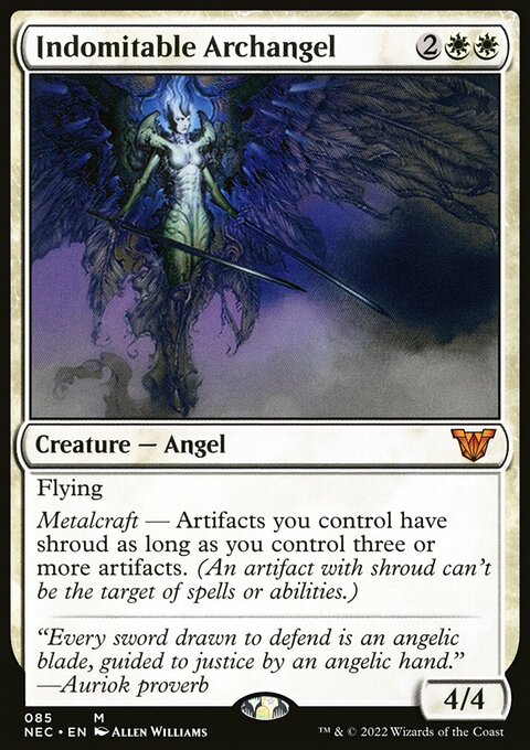 Indomitable Archangel, Neon Dynasty Commander #85, Magic: The Gathering card