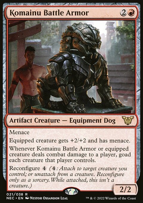 Komainu Battle Armor, Neon Dynasty Commander #21, Magic: The Gathering card