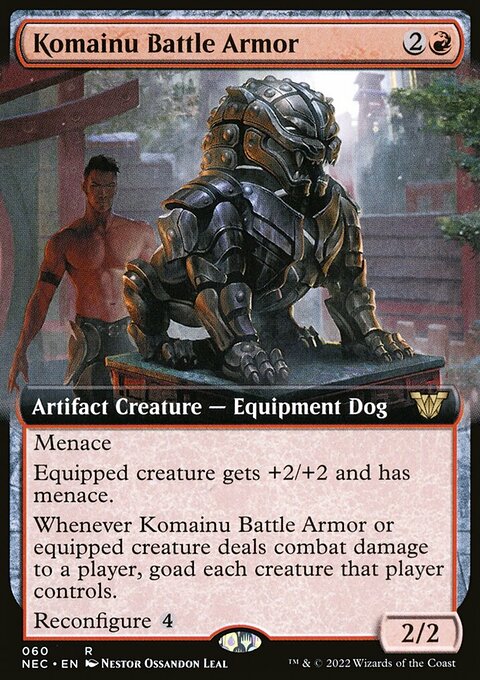 Komainu Battle Armor, Neon Dynasty Commander #60, Magic: The Gathering card