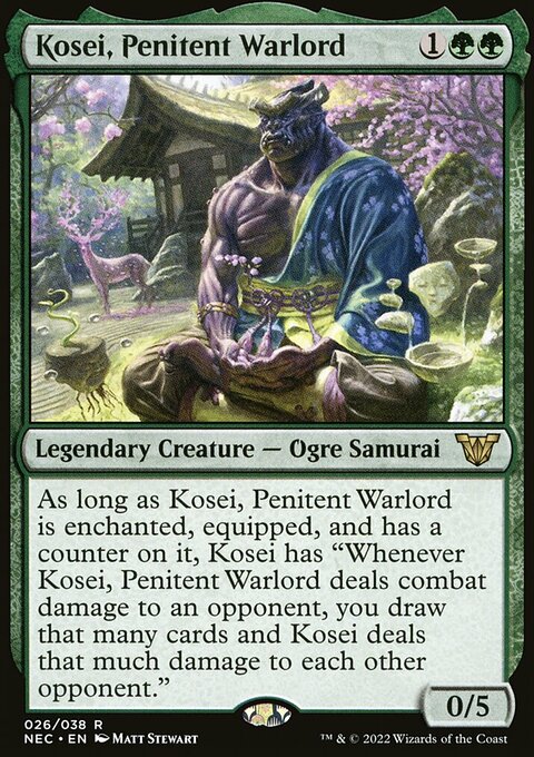 Kosei, Penitent Warlord, Neon Dynasty Commander #26, Magic: The Gathering card