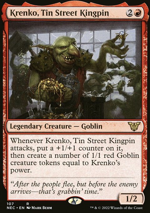Krenko, Tin Street Kingpin, Neon Dynasty Commander #107, Magic: The Gathering card