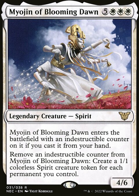 Myojin of Blooming Dawn, Neon Dynasty Commander #31, Magic: The Gathering card