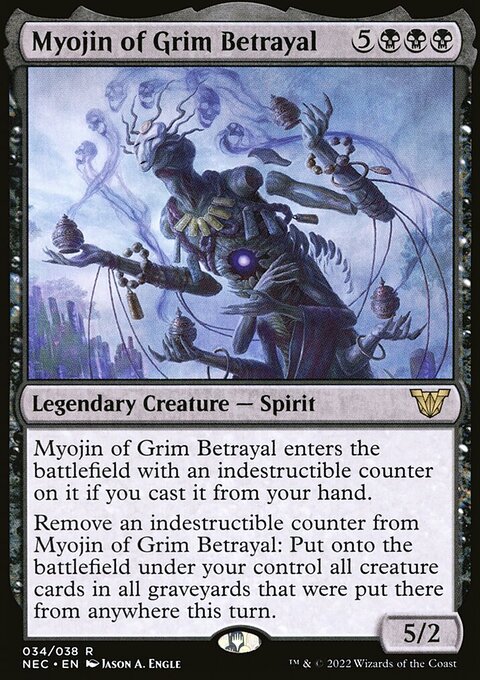 Myojin of Grim Betrayal, Neon Dynasty Commander #34, Magic: The Gathering card
