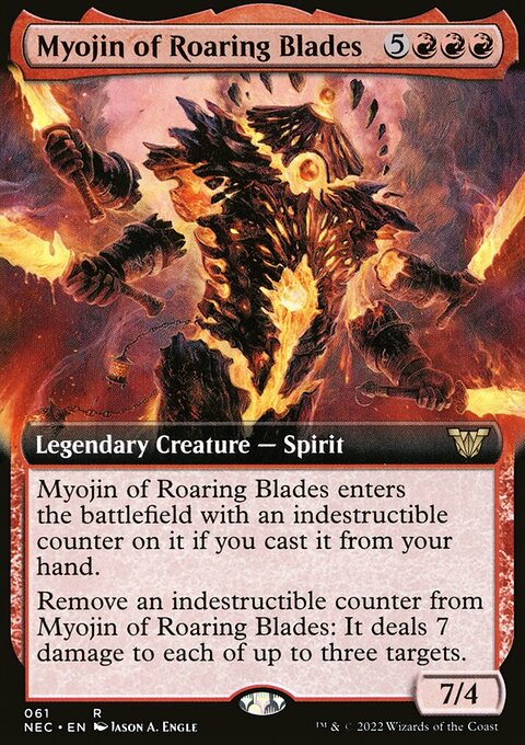Myojin of Roaring Blades, Neon Dynasty Commander #61, Magic: The Gathering card