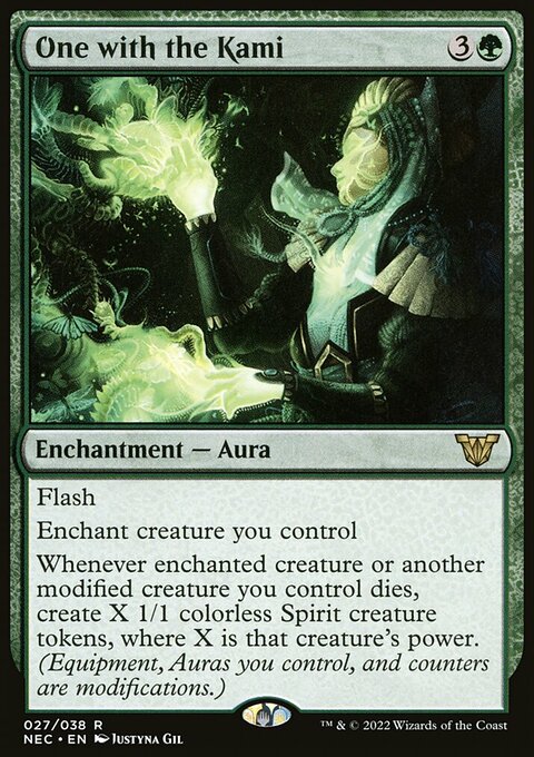 One with the Kami, Neon Dynasty Commander #27, Magic: The Gathering card