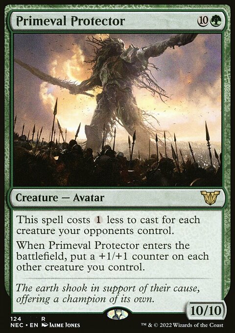 Primeval Protector, Neon Dynasty Commander #124, Magic: The Gathering card