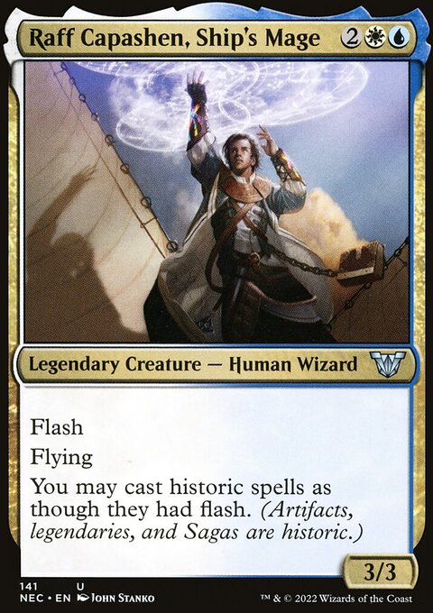 Raff Capashen, Ship's Mage, Neon Dynasty Commander #141, Magic: The Gathering card