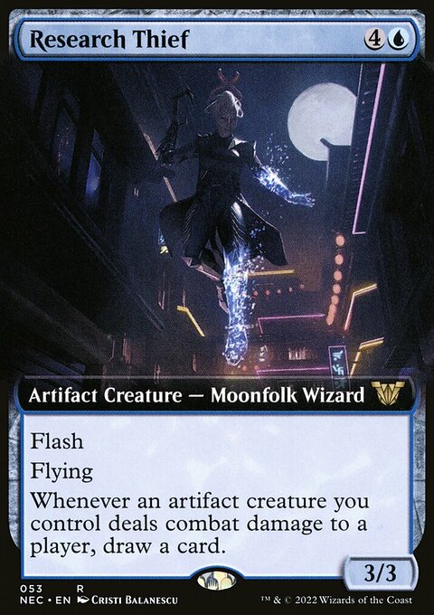Research Thief, Neon Dynasty Commander #53, Magic: The Gathering card