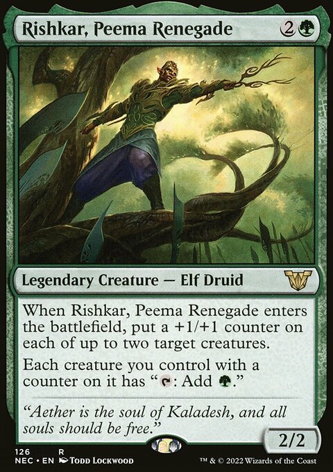 Rishkar, Peema Renegade, Neon Dynasty Commander #126, Magic: The Gathering card