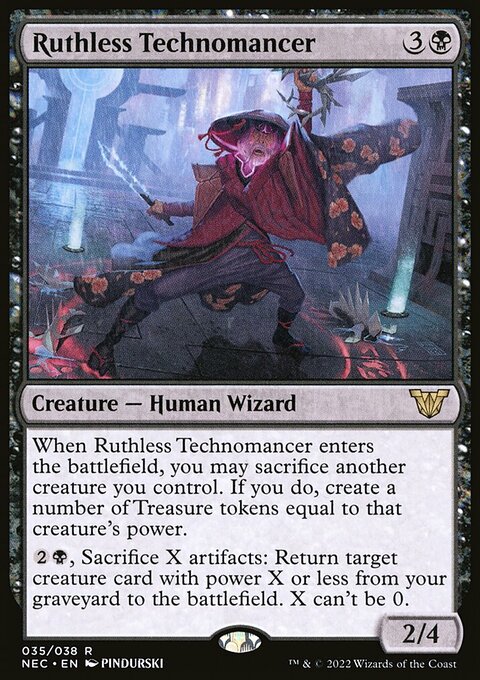 Ruthless Technomancer, Neon Dynasty Commander #35, Magic: The Gathering card