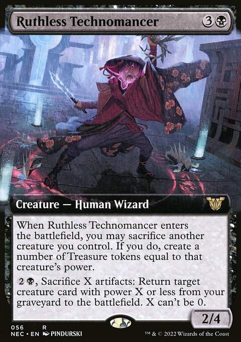 Ruthless Technomancer, Neon Dynasty Commander #56, Magic: The Gathering card