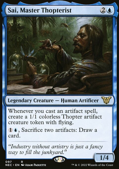 Sai, Master Thopterist, Neon Dynasty Commander #97, Magic: The Gathering card