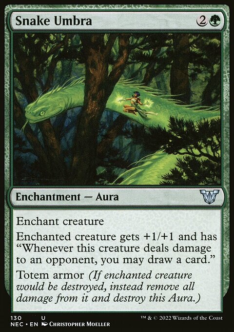 Snake Umbra, Neon Dynasty Commander #130, Magic: The Gathering card