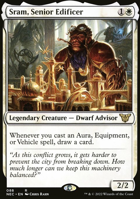 Sram, Senior Edificer, Neon Dynasty Commander #88, Magic: The Gathering card