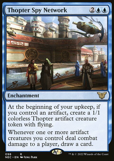 Thopter Spy Network, Neon Dynasty Commander #98, Magic: The Gathering card