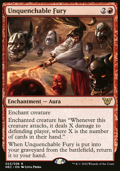 Unquenchable Fury, Neon Dynasty Commander #23, Magic: The Gathering card