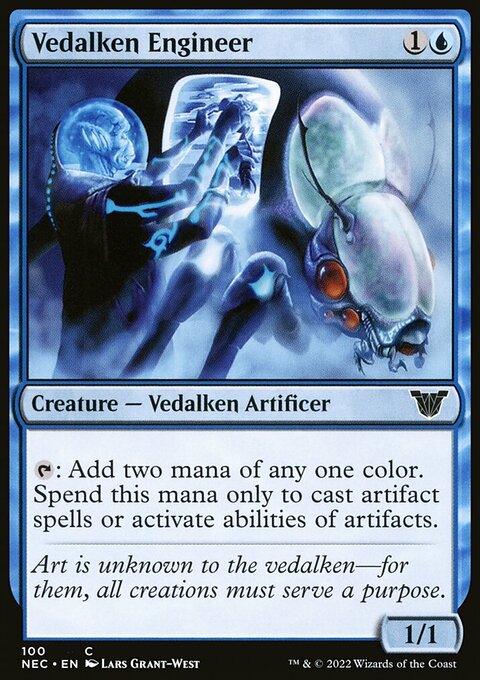 Vedalken Engineer, Neon Dynasty Commander #100, Magic: The Gathering card