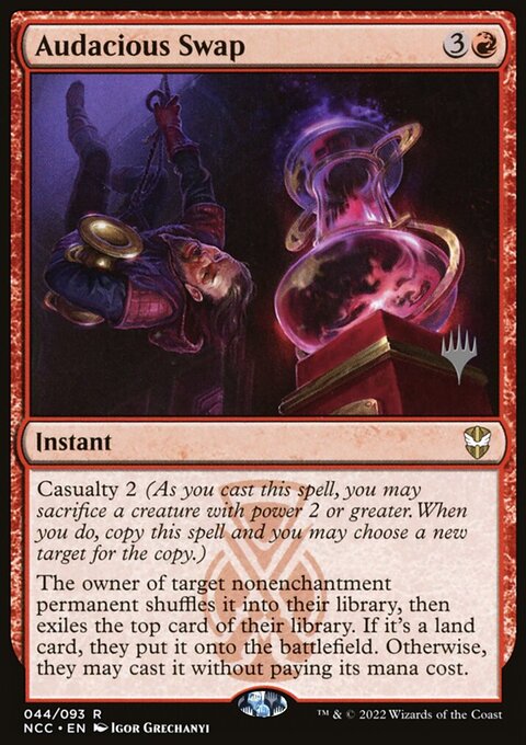 Audacious Swap, New Capenna Commander Promos #44p, Magic: The Gathering card