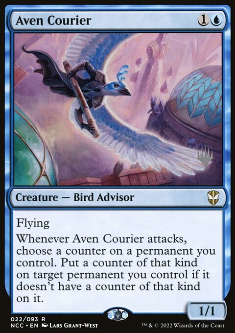 Aven Courier, New Capenna Commander Promos #22p, Magic: The Gathering card