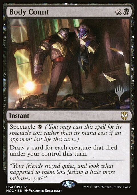 Body Count, New Capenna Commander Promos #34p, Magic: The Gathering card