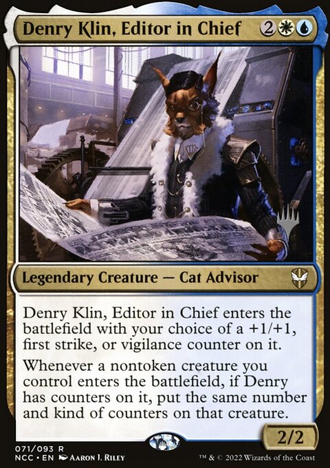 Denry Klin, Editor in Chief, New Capenna Commander Promos #71p, Magic: The Gathering card