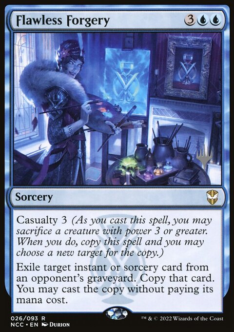 Flawless Forgery, New Capenna Commander Promos #26p, Magic: The Gathering card
