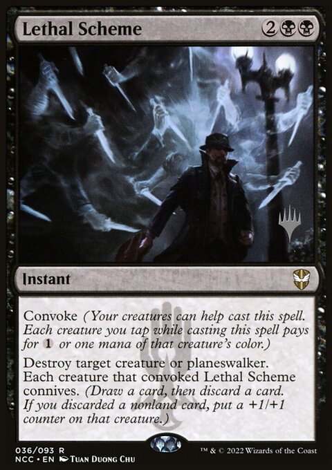Lethal Scheme, New Capenna Commander Promos #36p, Magic: The Gathering card