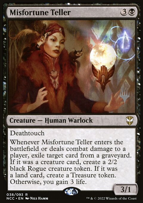 Misfortune Teller, New Capenna Commander Promos #38p, Magic: The Gathering card