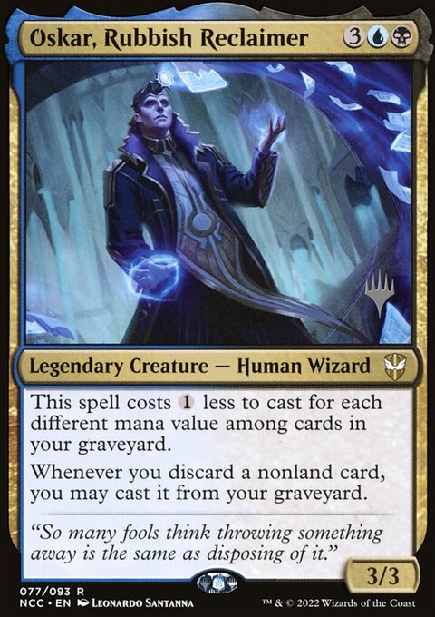 Oskar, Rubbish Reclaimer, New Capenna Commander Promos #77p, Magic: The Gathering card