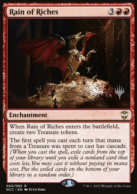 Rain of Riches, New Capenna Commander Promos #50p, Magic: The Gathering card