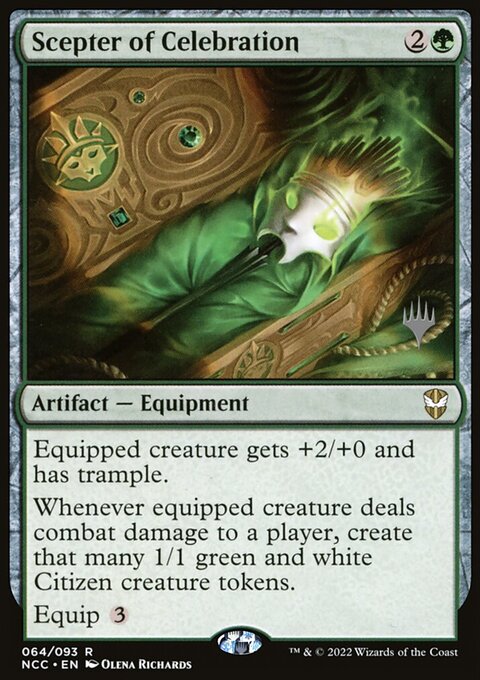 Scepter of Celebration, New Capenna Commander Promos #64p, Magic: The Gathering card