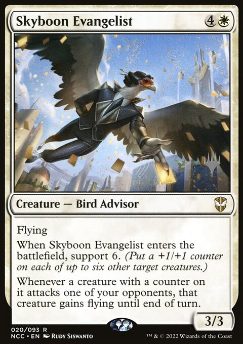 Skyboon Evangelist, New Capenna Commander Promos #20p, Magic: The Gathering card