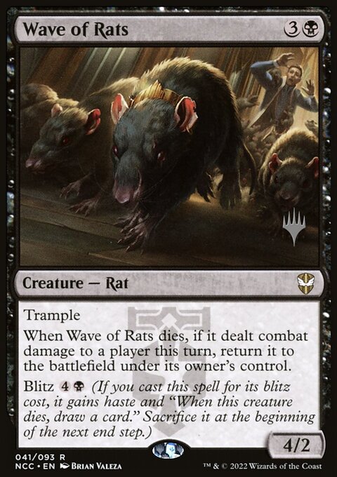 Wave of Rats, New Capenna Commander Promos #41p, Magic: The Gathering card