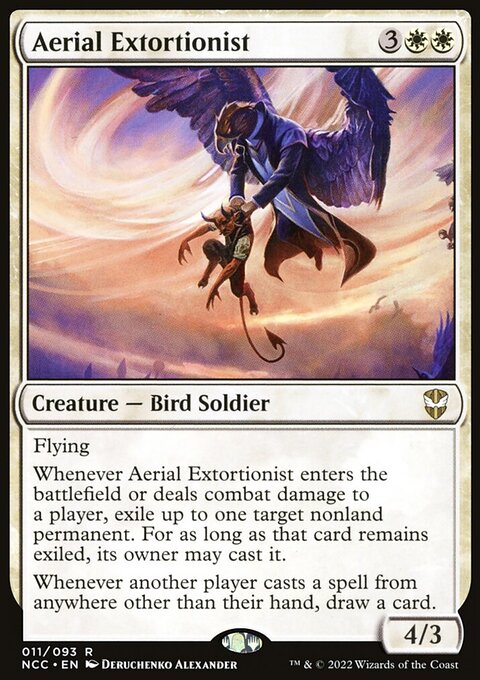 Aerial Extortionist, New Capenna Commander #11, Magic: The Gathering card