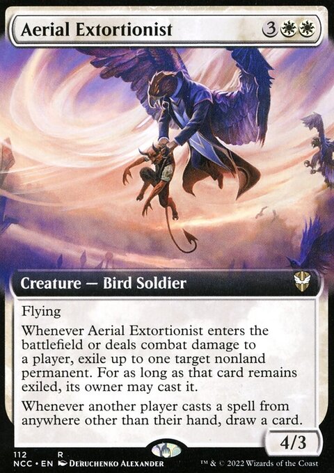 Aerial Extortionist, New Capenna Commander #112, Magic: The Gathering card
