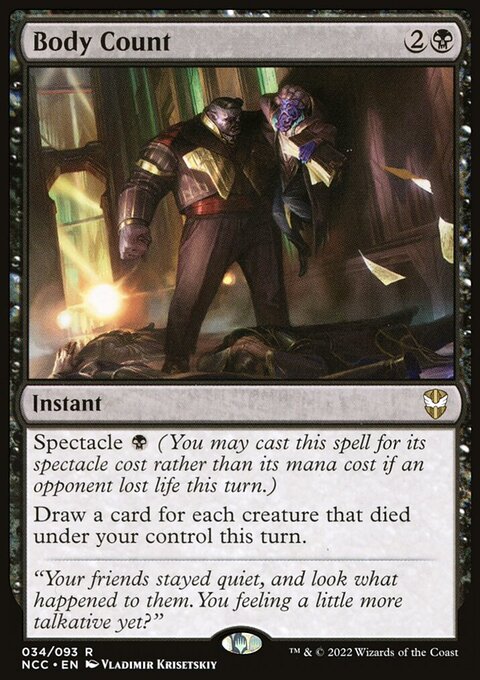 Body Count, New Capenna Commander #34, Magic: The Gathering card