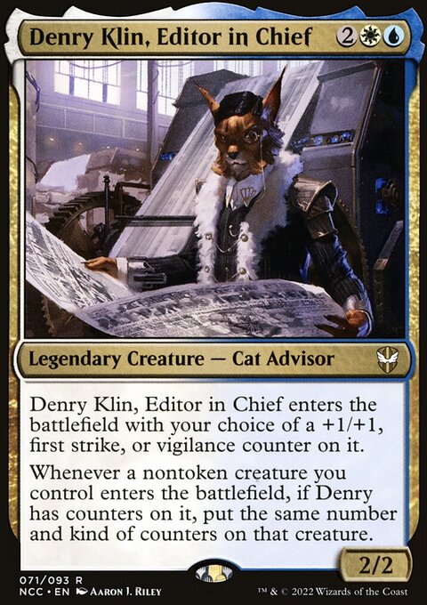 Denry Klin, Editor in Chief, New Capenna Commander #71, Magic: The Gathering card