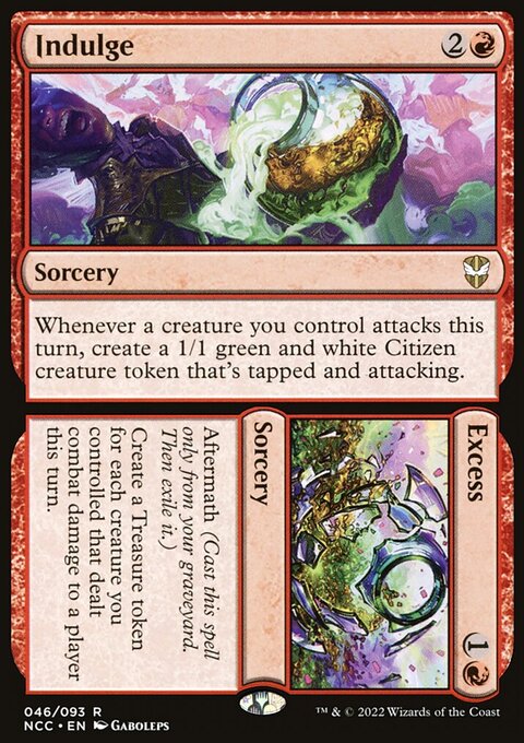 Indulge // Excess, New Capenna Commander #46, Magic: The Gathering card