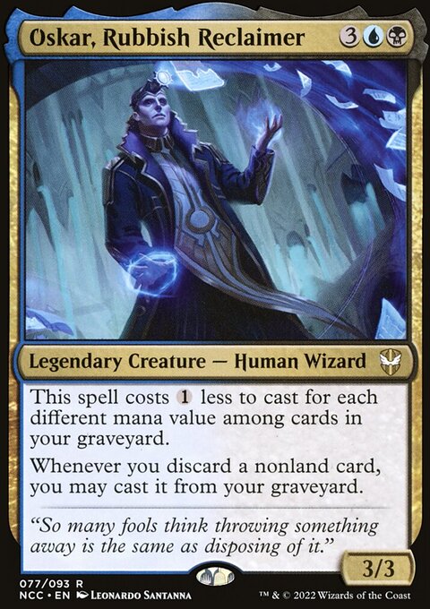 Oskar, Rubbish Reclaimer, New Capenna Commander #77, Magic: The Gathering card