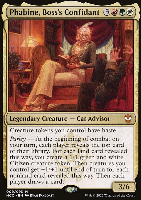 Phabine, Boss's Confidant, New Capenna Commander #9, Magic: The Gathering card